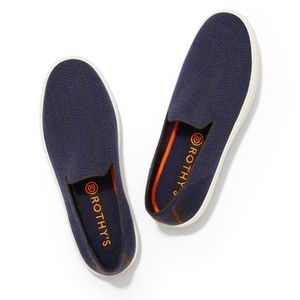 Rothy’s Merino Collection The Original Slip-on Sneaker in Navy Herringbone